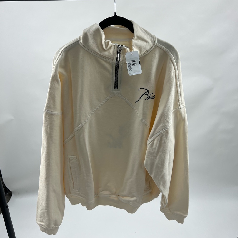 NEW Rhude Cream Half Zip Sweatshirt M